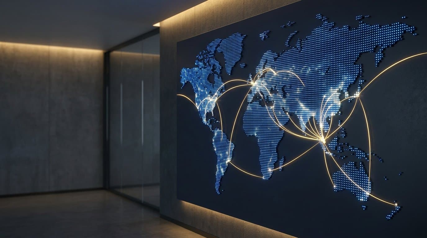 Global shipping routes from Southeast Asia